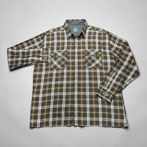Kuhl Mens XXL Brown Plaid Long Sleeve Button Down Cotton Tencel Shirt RN 108846
